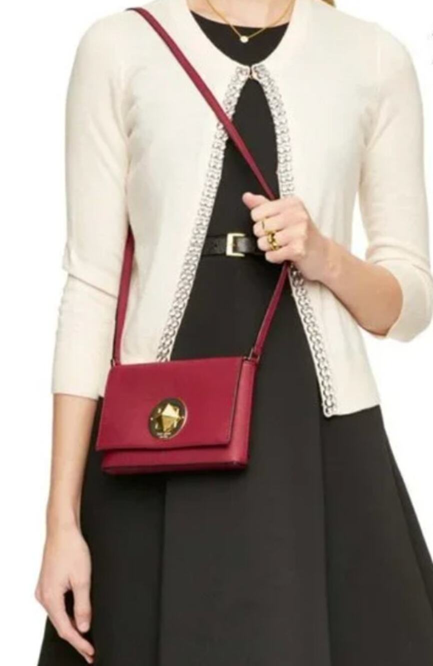 Kate Spade Red Leather Newberry Lane Crossbody Bag-Preppy/Glam